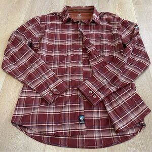 Kuhl Men's Burgundy Plaid Button Down Shirt